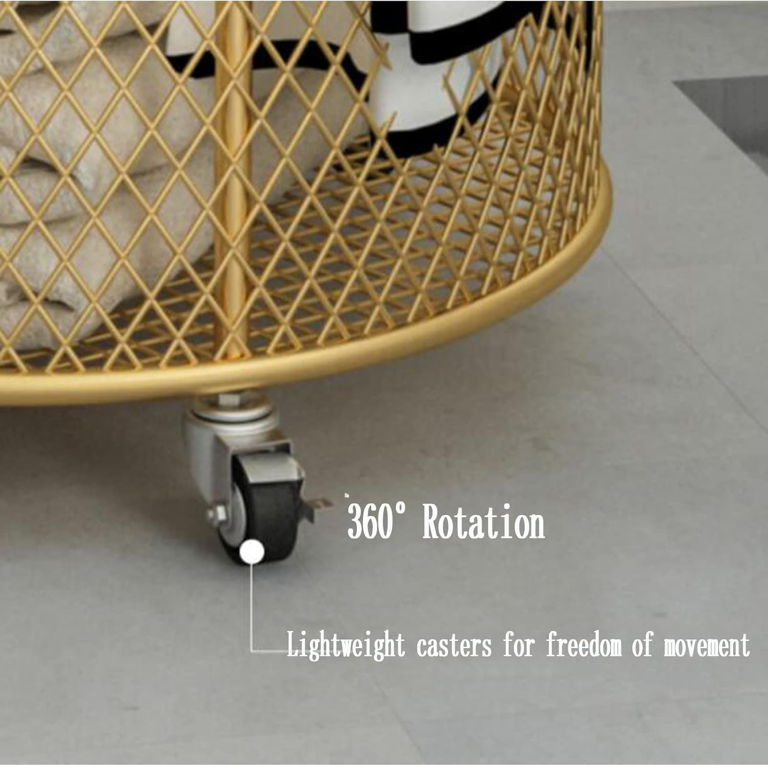 Mesh Laundry Hamper With Wheels 360 Metal Rolling Laundry Basket Dirty Clothes &Amp; Toy Storage Organizer For Bathroom Bedroom