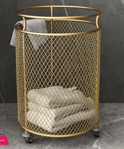 Mesh Laundry Hamper With Wheels 360 Metal Rolling Laundry Basket Dirty Clothes & Toy Storage Organizer For Bathroom Bedroom