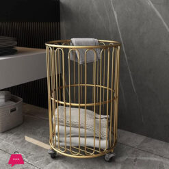 Mesh Laundry Hamper With Wheels 360 Metal Rolling Laundry Basket Dirty Clothes &Amp; Toy Storage Organizer For Bathroom Bedroom