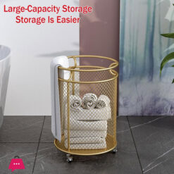Mesh Laundry Hamper With Wheels 360 Metal Rolling Laundry Basket Dirty Clothes &Amp; Toy Storage Organizer For Bathroom Bedroom