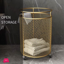 Mesh Laundry Hamper With Wheels 360 Metal Rolling Laundry Basket Dirty Clothes &Amp; Toy Storage Organizer For Bathroom Bedroom