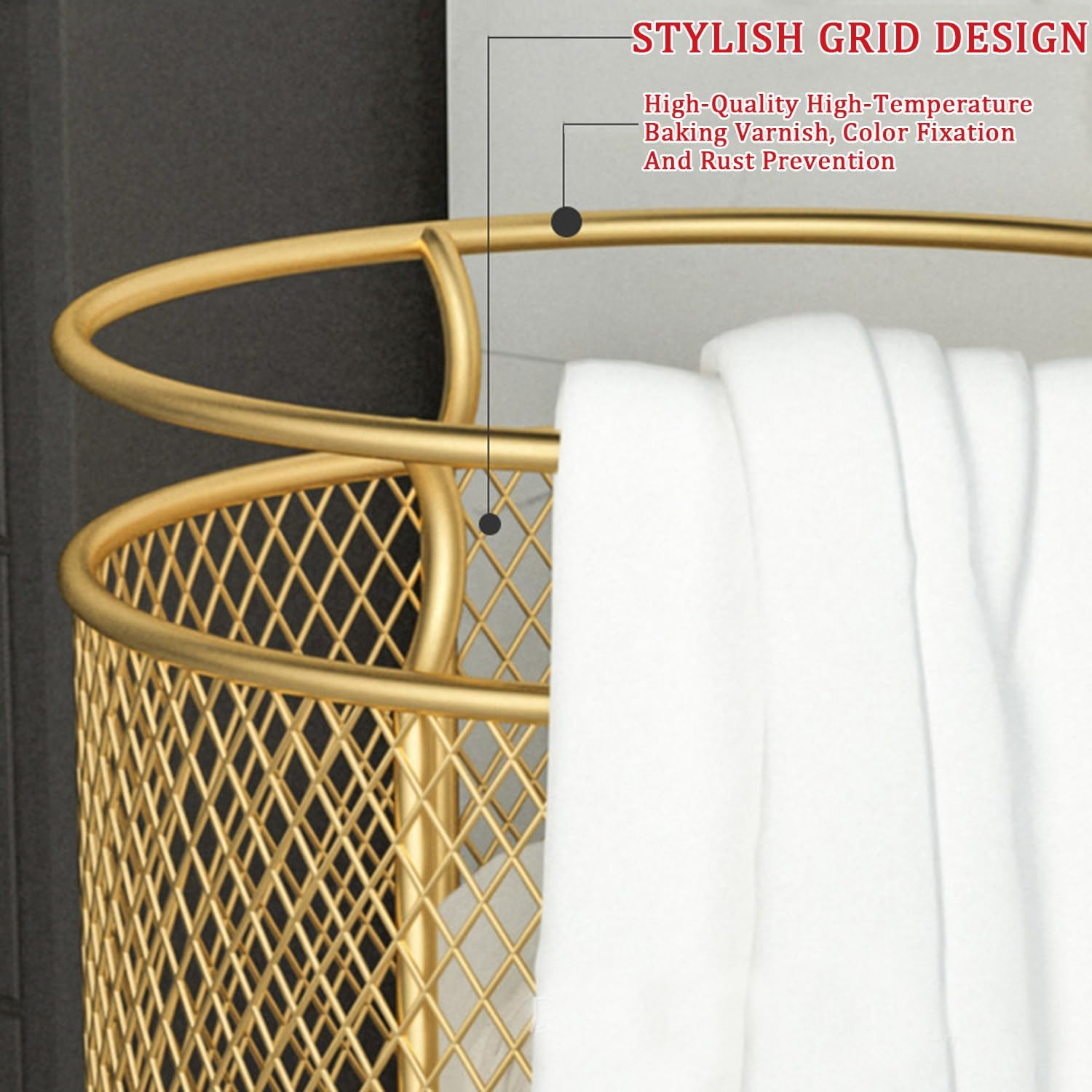 Mesh Laundry Hamper With Wheels 360 Metal Rolling Laundry Basket Dirty Clothes &Amp; Toy Storage Organizer For Bathroom Bedroom