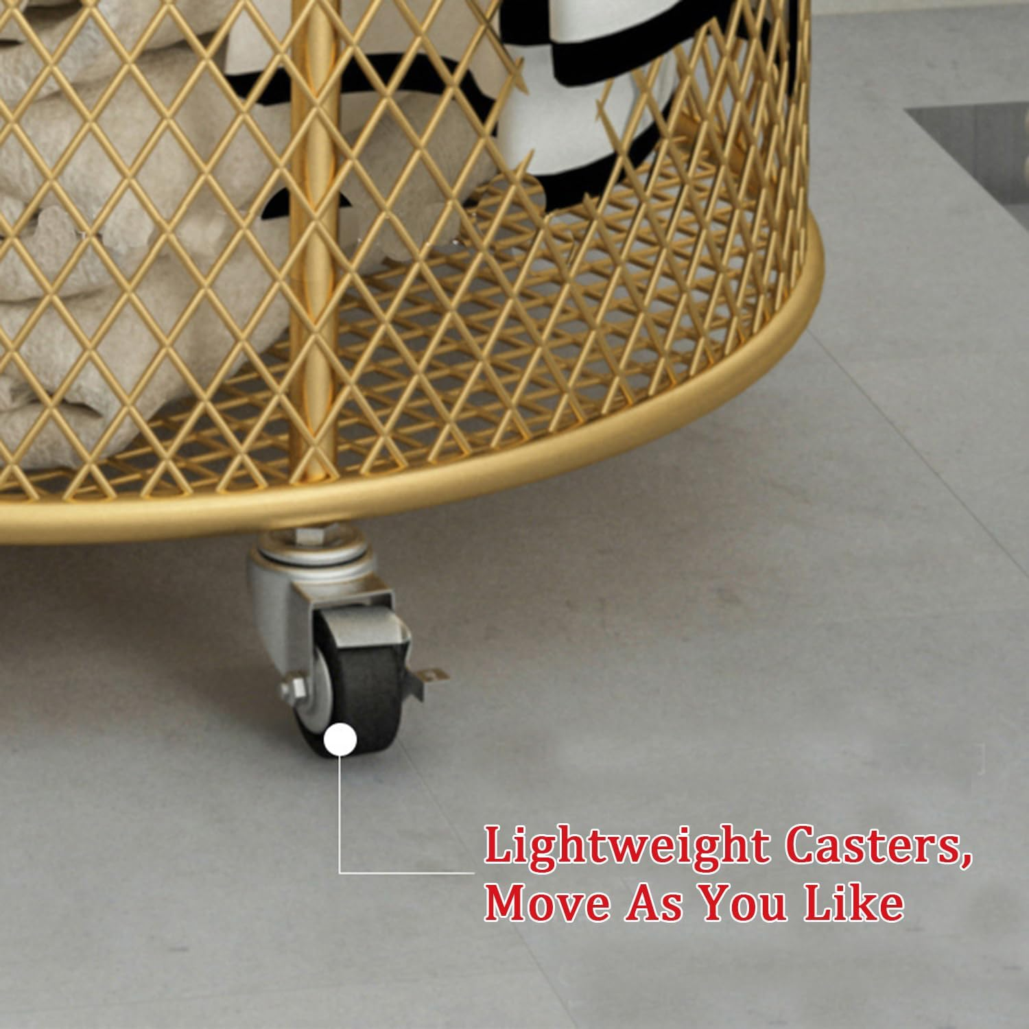 Mesh Laundry Hamper With Wheels 360 Metal Rolling Laundry Basket Dirty Clothes &Amp; Toy Storage Organizer For Bathroom Bedroom