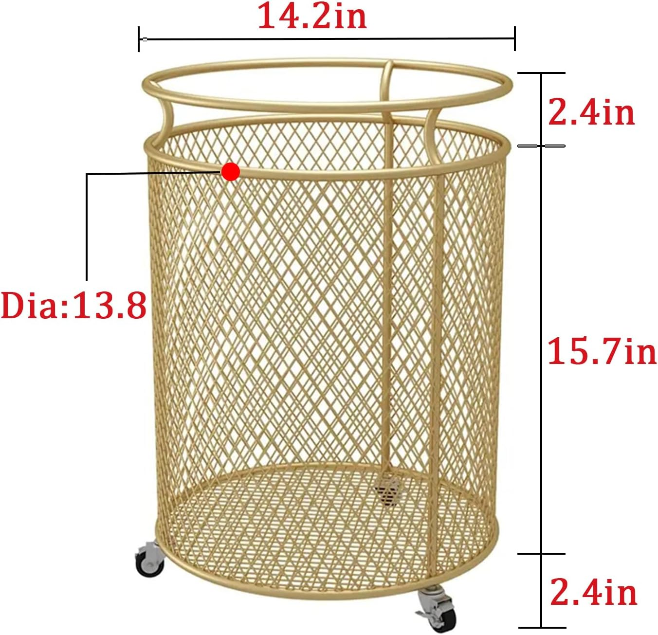 Mesh Laundry Hamper With Wheels 360 Metal Rolling Laundry Basket Dirty Clothes &Amp; Toy Storage Organizer For Bathroom Bedroom