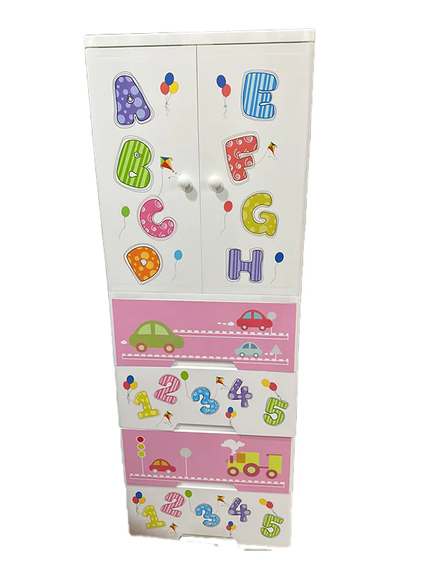 Phoenix Abc 123 Wardrobe Hanging With 4 Big Drawer (7Layer)