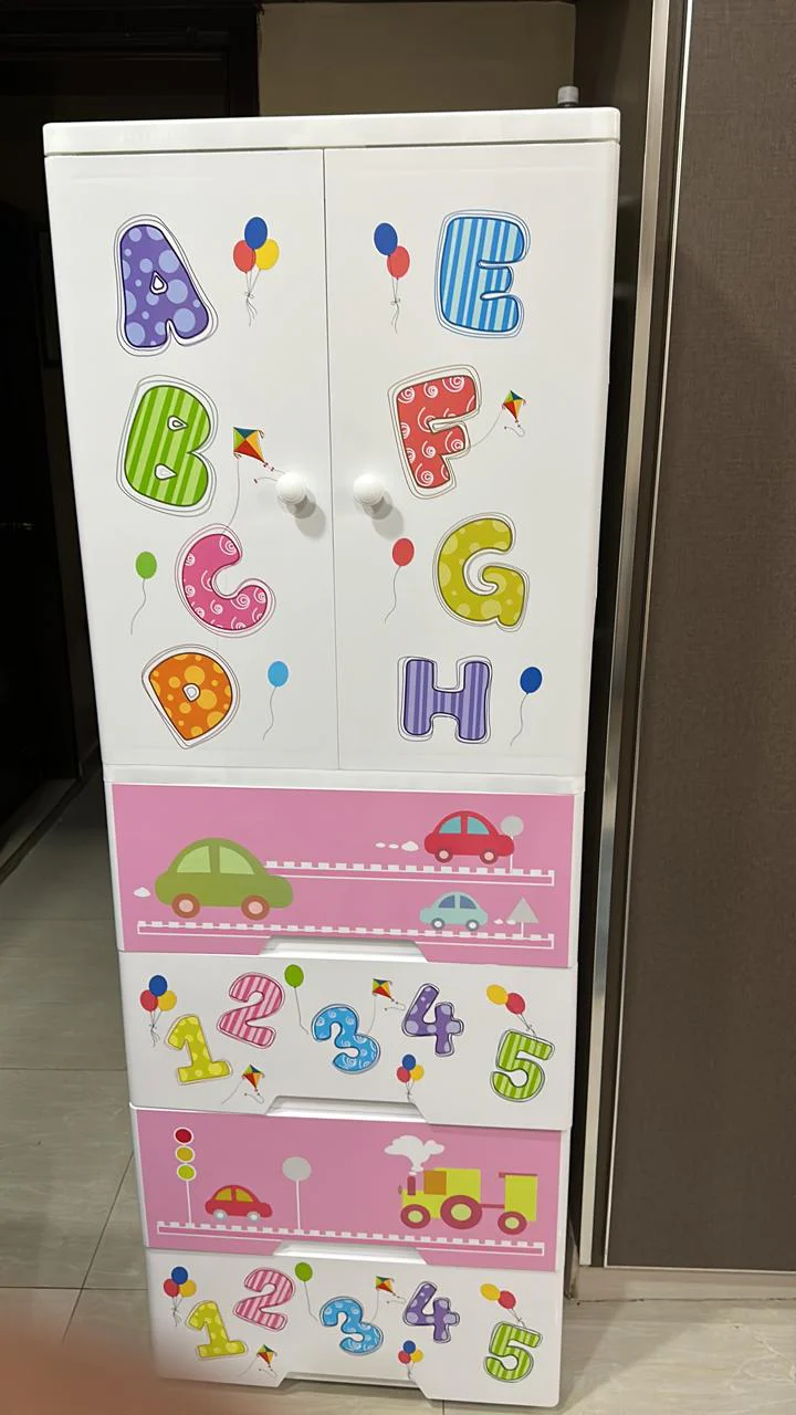 Phoenix Abc 123 Wardrobe Hanging With 4 Big Drawer (7Layer)