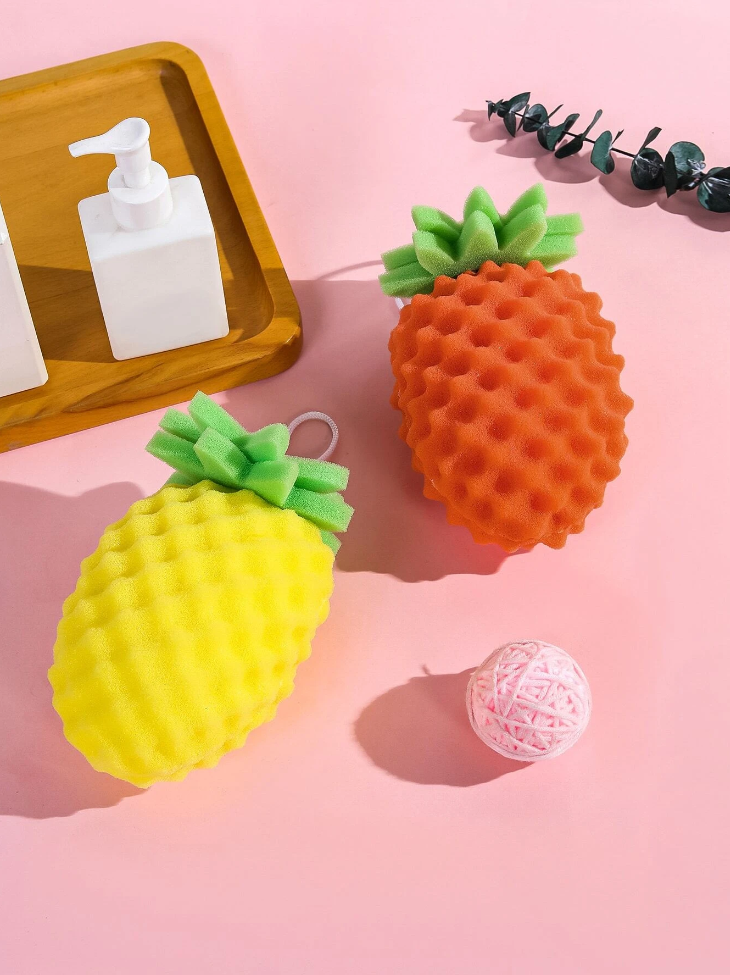 1Pc Pineapple Strawberry Shape Random Bath Sponge