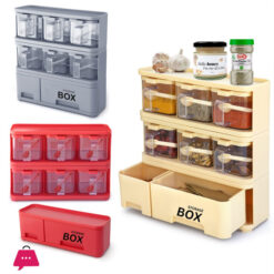 Storage Box Spice Rack 6 Pieces Set Easy To Assemble &Amp; Disassemble With Spoon Seasoning Box