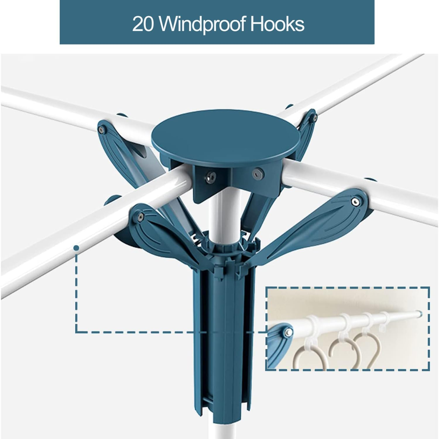 Tripod 4-Arm Clothes Drying Rack Height Adjustable Laundry Rack