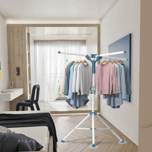 Tripod 4-Arm Clothes Drying Rack Height Adjustable Laundry Rack in Pakistan
