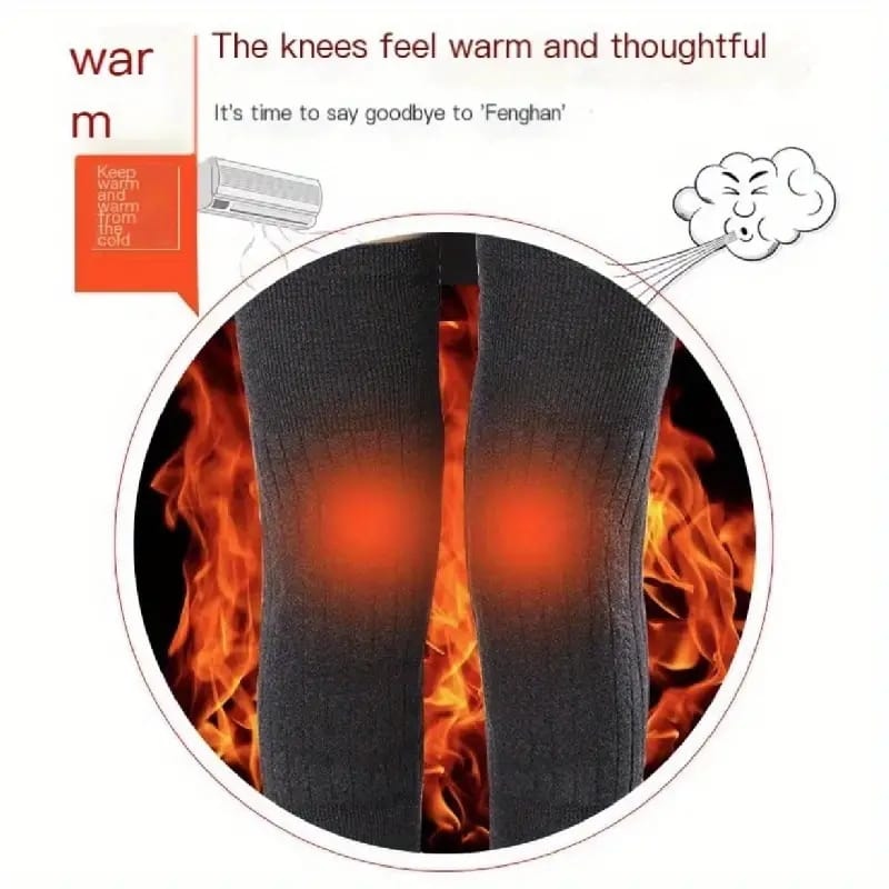 1 Pair Knee Brace Thermal Winter Sleeves Long Warm Leg Sleeve Wool Pad Support