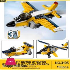 130 Piece Lego Building Set Super Creative 3 In 1 Architect Super Airplane Blocks Toy Perfect Gift For Children And Adults
