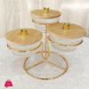 3-Condiments Set With Gold Stand 1 3-Condiments Set With Gold Stand