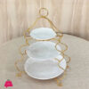 3 Tier Plate Set Golden Stand