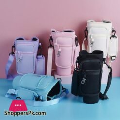 40Oz Neoprene Water Bottle Carrier Bag With Phone Pocket For Stanley Quencher Cup With Handle Water Bottle Holder Pouch