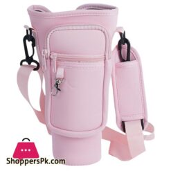 40Oz Neoprene Water Bottle Carrier Bag With Phone Pocket For Stanley Quencher Cup With Handle Water Bottle Holder Pouch