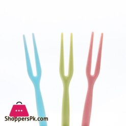 Cartoon Animal Disposable Box Containing 50 Plastic Dim Sum Fruit Color Two Tooth Cake Fork