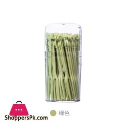 Cartoon Animal Disposable Box Containing 50 Plastic Dim Sum Fruit Color Two Tooth Cake Fork