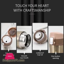 500Ml Thermos Stainless Steel Insulated Thermal Cup Bottle Travel Mug Water Vacuum Cup School Home Tea Coffee Drink Bottle Cup