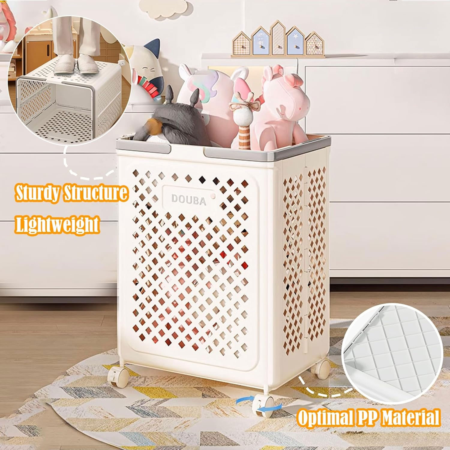 Folding Dirty Clothes Basket Dirty Clothes Basket - Size : 43 X 36 X 28