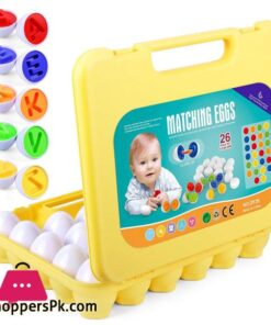 A to Z Alphabet Letter Matching Eggs Color Shape Briefcase 26 Pieces