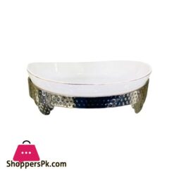Brilliant Oval Boat Shape Serving Plate With Stand 11 Inch 5 Br0015 11 Oval Bowl With Stand 6C