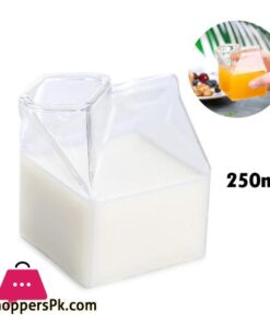 Cocktail Glasses Martini Glasses Creative Milk Box Shape Glasses For Cocktail 20 1Pc 250Ml Half Pint Milk Carton Style Creative Mini Creamer Jug Glass Milk Mug