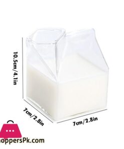 Cocktail Glasses Martini Glasses Creative Milk Box Shape Glasses For Cocktail 21 1Pc 250Ml Half Pint Milk Carton Style Creative Mini Creamer Jug Glass Milk Mug