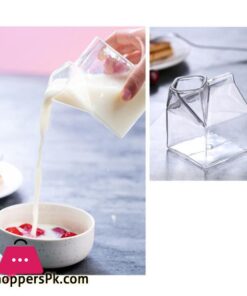 Cocktail Glasses Martini Glasses Creative Milk Box Shape Glasses For Cocktail 24 1Pc 250Ml Half Pint Milk Carton Style Creative Mini Creamer Jug Glass Milk Mug