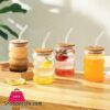 Creative Glass Cup With Lid Straw Heat-Resistant Wave Cup Beer Juice Ice Coffee Cups Cocktail Fruit Glass Drinkware - 1Pcs