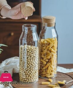 Creative Transparent Glass Nut Coffee Tease Storage Jar Cork Food Spice Sealed Storage Jar Home Moistureproof Coffee Tea Bottle