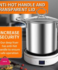 Deep Fryer Pot With Strainer Basket 3.5L Stainless Steel For French Fries Chicken Kitchen Pans 27 Deep Fryer Pot With Strainer Basket 3.5L Stainless Steel For French Fries Chicken Kitchen Pans - Image 3