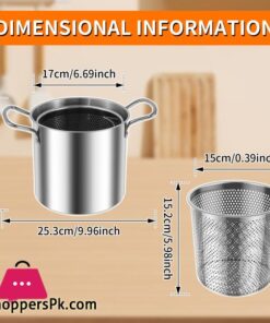 Deep Fryer Pot With Strainer Basket 3.5L Stainless Steel For French Fries Chicken Kitchen Pans 31 Deep Fryer Pot With Strainer Basket 3.5L Stainless Steel For French Fries Chicken Kitchen Pans - Image 7