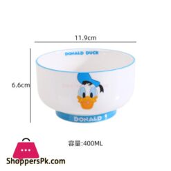 Disney Anime Bowls Mickey Minnie Donald Duck Children Family Ceramic Fruit Rice Bowl 400Ml