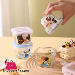 Disney Table Ware Minnie Food Bowl Glass Eco-Friendly Material Fresh-Keeping Box 130Ml