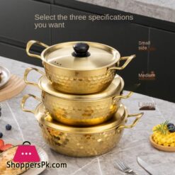 Golden Cooking Pot Hammer Pattern With Cover Special Pot For Golden Instant Noodle Pot For Cooking 20Cm
