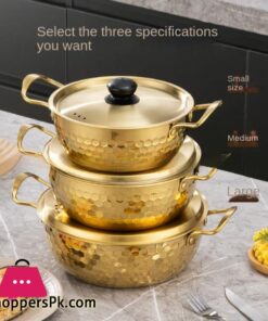 Golden Cooking Pot Hammer Pattern With Cover Special Pot For Golden Instant Noodle Pot For Cooking 20Cm - Image 2