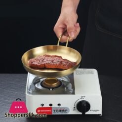 Golden Frying Pan Stainless Steel Steak Skillet Roasting Cooking Kitchen Cookware 20Cm