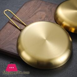 Golden Frying Pan Stainless Steel Steak Skillet Roasting Cooking Kitchen Cookware 20Cm