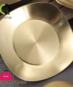 Golden Plate Square Korean Style Stainless Steel Luxury Square Plates Golden - 20Cm 12 Quorrae Spit Bone Dish Mirror Polished Table Garbage Appetizer Plate Tray