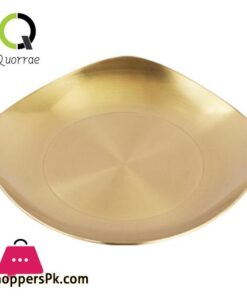 Golden Plate Square Korean Style Stainless Steel Luxury Square Plates Golden - 20Cm 15 Quorrae Spit Bone Dish Mirror Polished Table Garbage Appetizer Plate Tray
