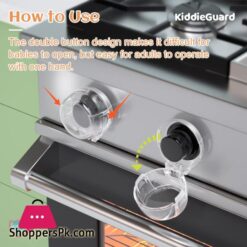 Pack Of 2 Child Protection Home Kitchen Oven Gas Cooker Button Knob Control Switch Protective Cover Protector Security Lock Kiddieguard