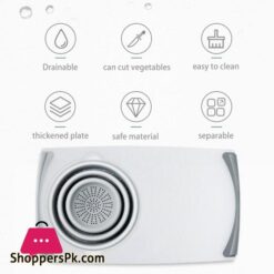 Multi-Functional 3 In 1 Chopping Board Detachable Folding Drain Basket