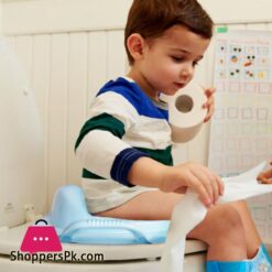 Potty Training Seat For Girls And Boys With Handles Fits Round Oval Toilets Non Slip With Splash Guard Portable Folding Large Non Slip Unbreakable Plastic Commode Potty Training Seat For Kids Toddlers Toilet Seat First Year Potty Seat Blue