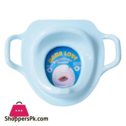 Potty Training Seat For Girls And Boys With Handles Fits Round Oval Toilets Non Slip With Splash Guard Portable Folding Large Non Slip Unbreakable Plastic Commode Potty Training Seat For Kids Toddlers Toilet Seat First Year Potty Seat Blue