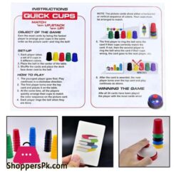 Quick Cups Games For Kidsclassic Speed Cup Game For Parent Child Interactive Stacking Cups Game With 24 Picture Cards 30 Cups 6 Sets Of 5 Colors Each Bell Instructions