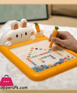 Rabbit Magnetic Drawing Board Bunny Doodle Board with Magnet Beads and Pen for Kids