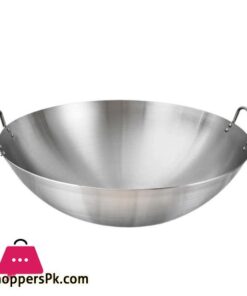 Stainless Steel Wok Round Bottom Wok Capacity Saute Pan - 40CM