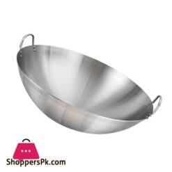 Stainless Steel Wok Round Bottom Wok Capacity Saute Pan - 32Cm