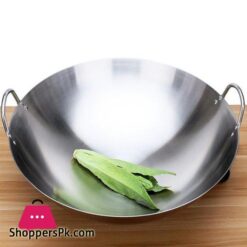 Stainless Steel Wok Round Bottom Wok Capacity Saute Pan - 32Cm